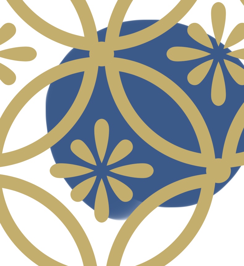 四つ繋ぎ七宝 素材 小花