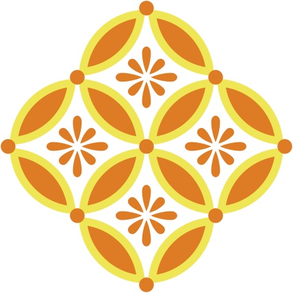 四つ繋ぎ七宝 素材 小花