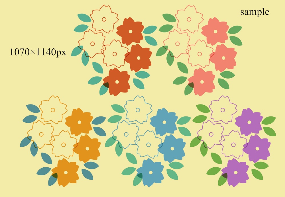 雪輪に桜イラスト素材