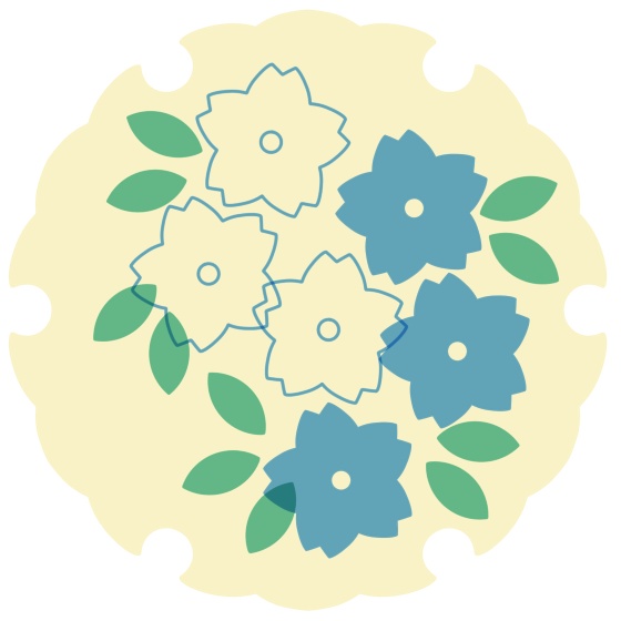 雪輪に桜イラスト素材