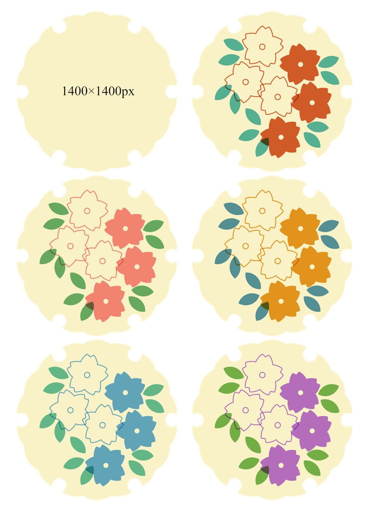 雪輪に桜イラスト素材