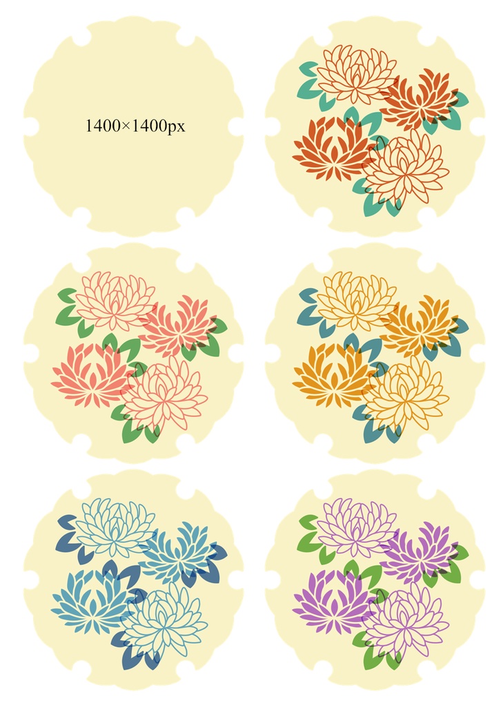 雪輪に菊イラスト素材