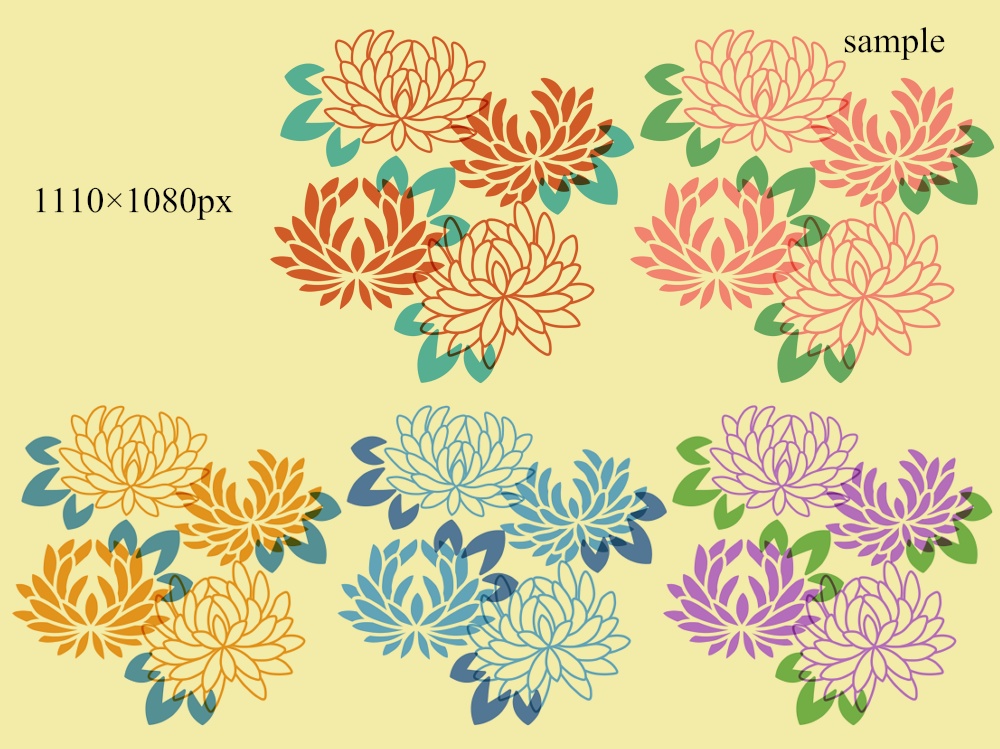 雪輪に菊イラスト素材