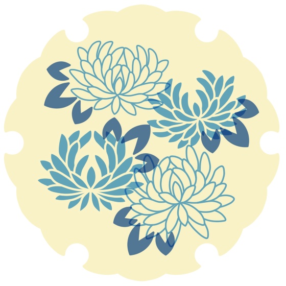 雪輪に菊イラスト素材