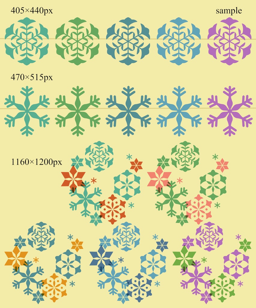 雪輪に雪花イラスト素材