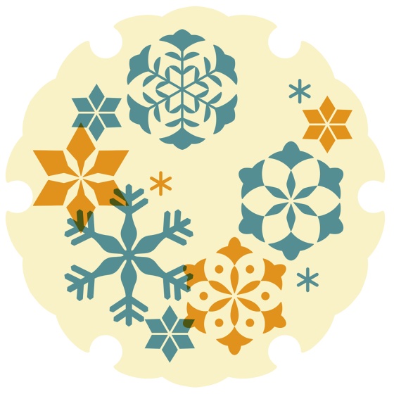 雪輪に雪花イラスト素材