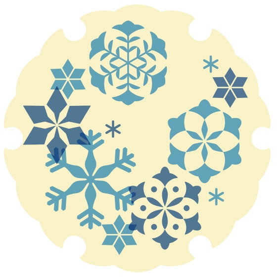 雪輪に雪花イラスト素材