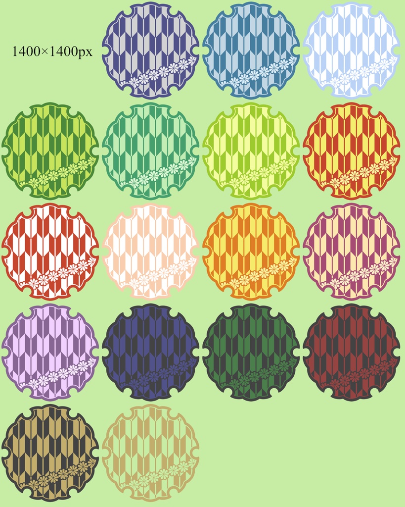 雪輪に矢羽と小花