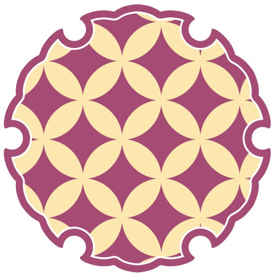 雪輪に七宝文様