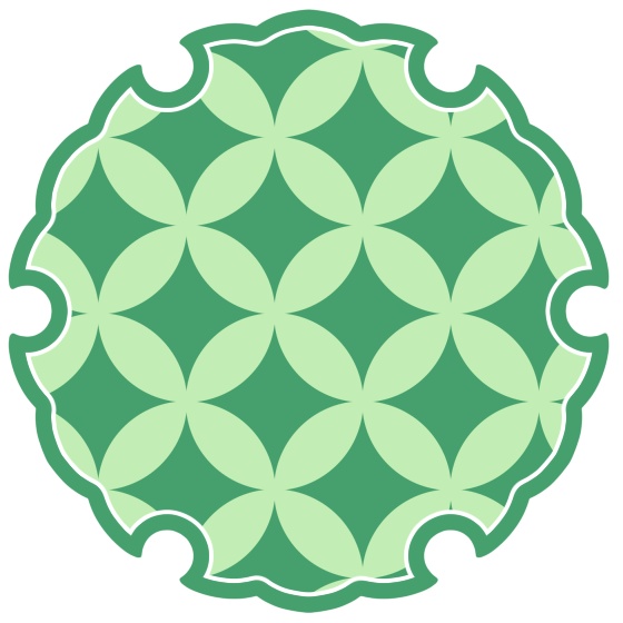 雪輪に七宝文様