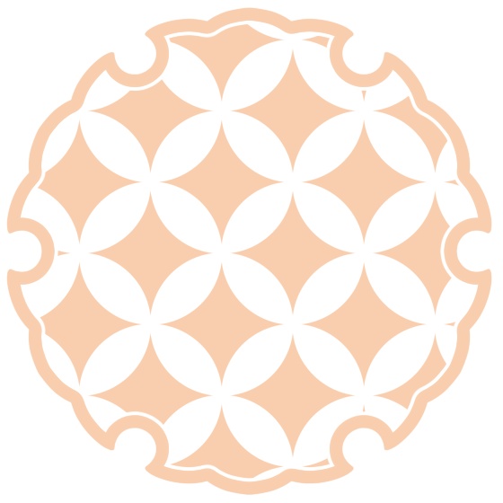 雪輪に七宝文様