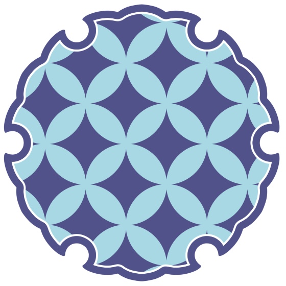 雪輪に七宝文様