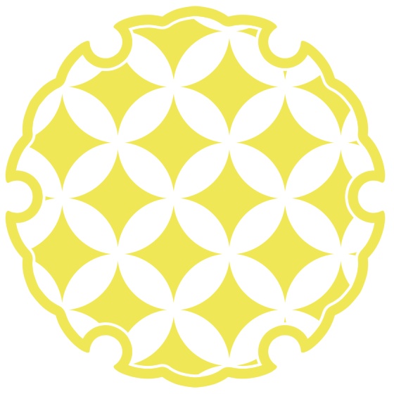 雪輪に七宝文様