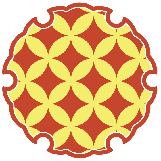 雪輪に七宝文様