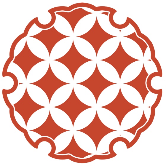 雪輪に七宝文様