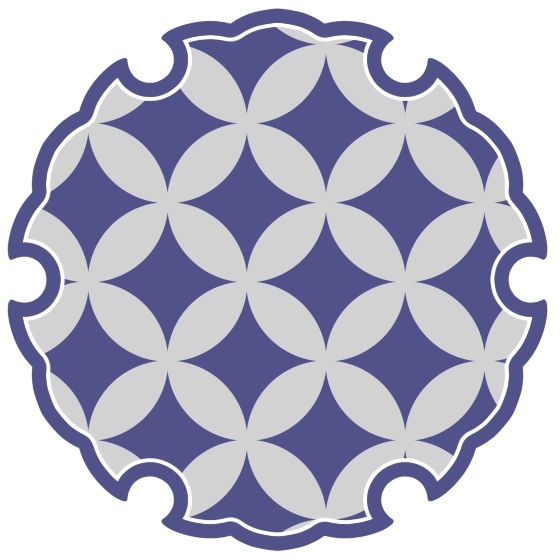 雪輪に七宝文様