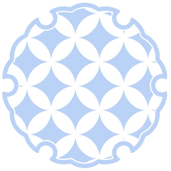 雪輪に七宝文様