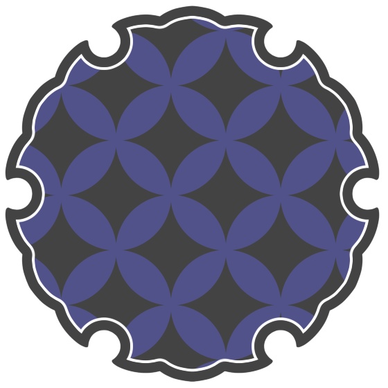 雪輪に七宝文様