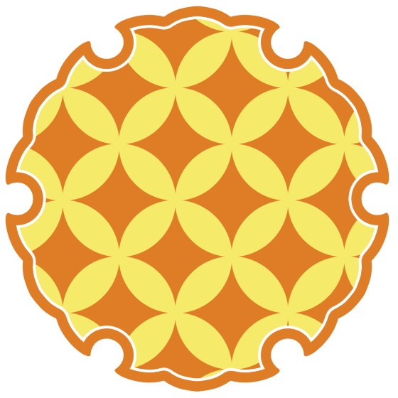 雪輪に七宝文様