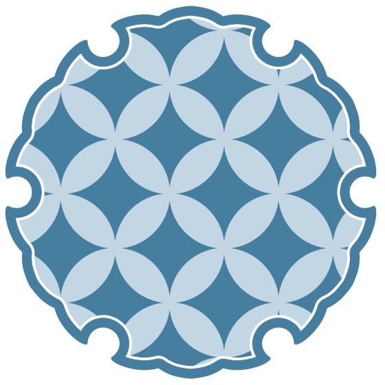 雪輪に七宝文様