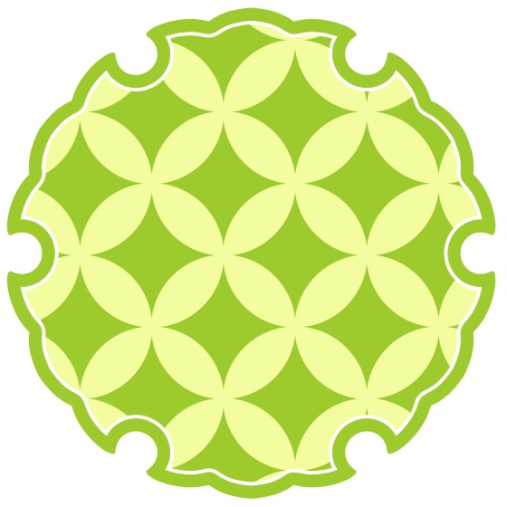 雪輪に七宝文様