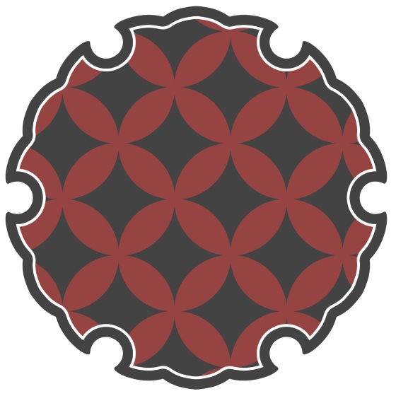 雪輪に七宝文様