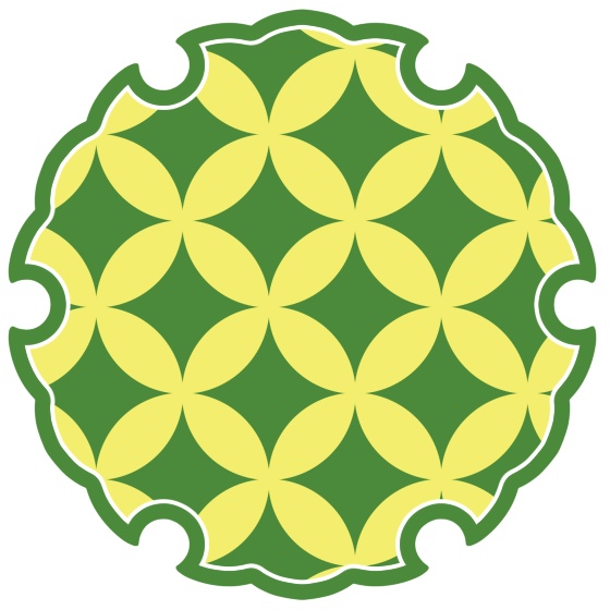 雪輪に七宝文様