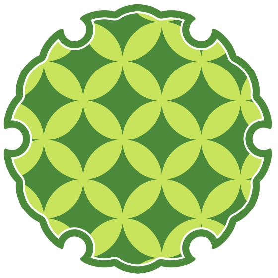 雪輪に七宝文様