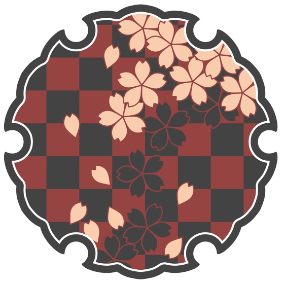 雪輪に散る桜イラスト素材