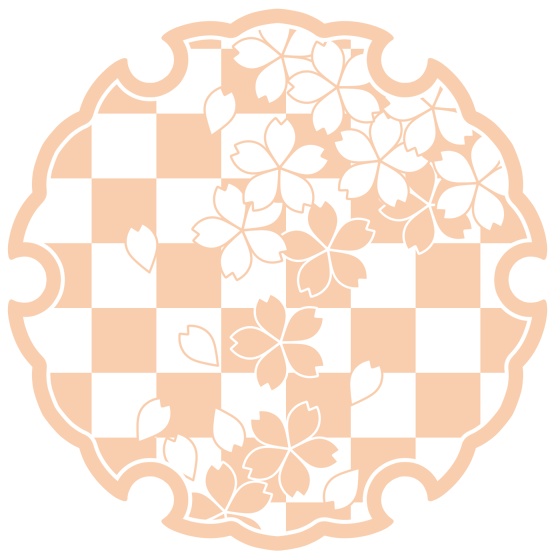 雪輪に散る桜イラスト素材