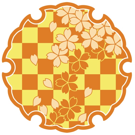 雪輪に散る桜イラスト素材