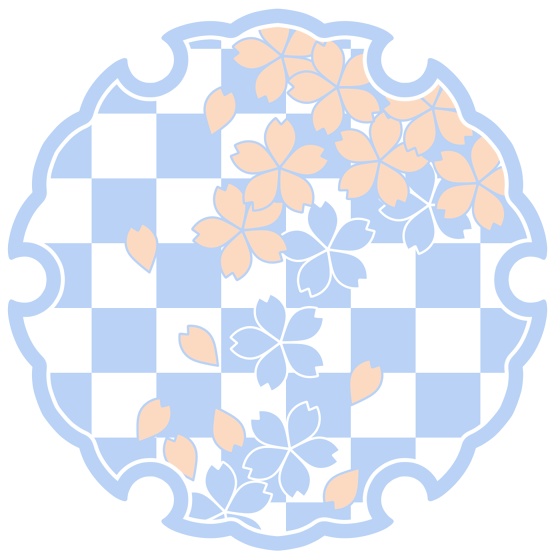 雪輪に散る桜イラスト素材