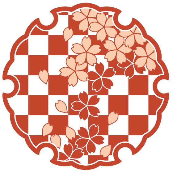 雪輪に散る桜イラスト素材