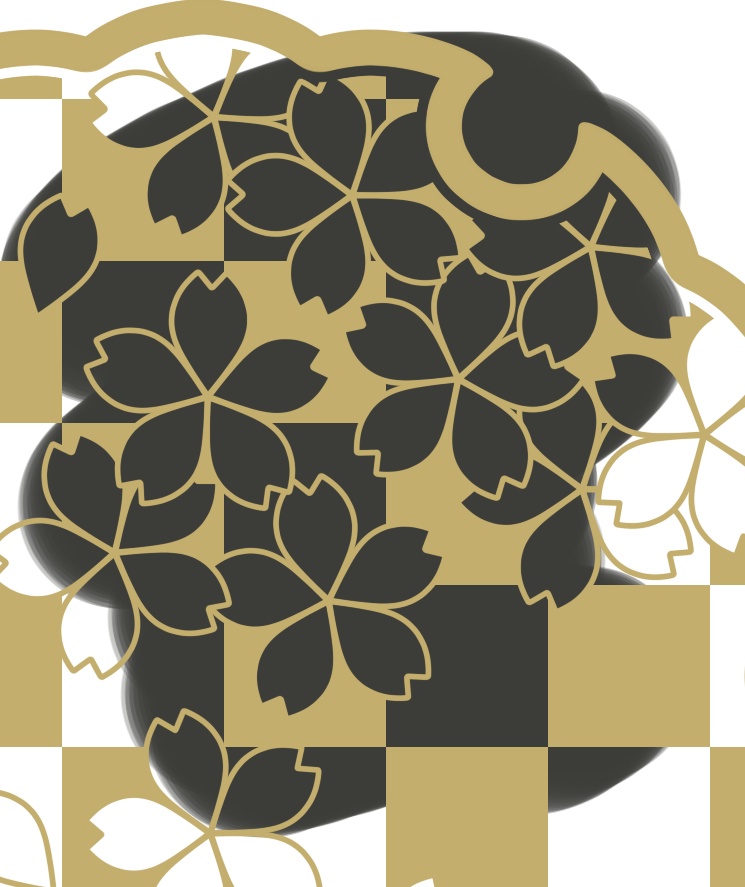 雪輪に散る桜イラスト素材