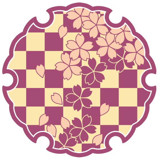 雪輪に散る桜イラスト素材