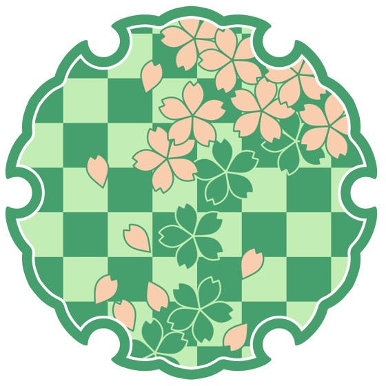 雪輪に散る桜イラスト素材