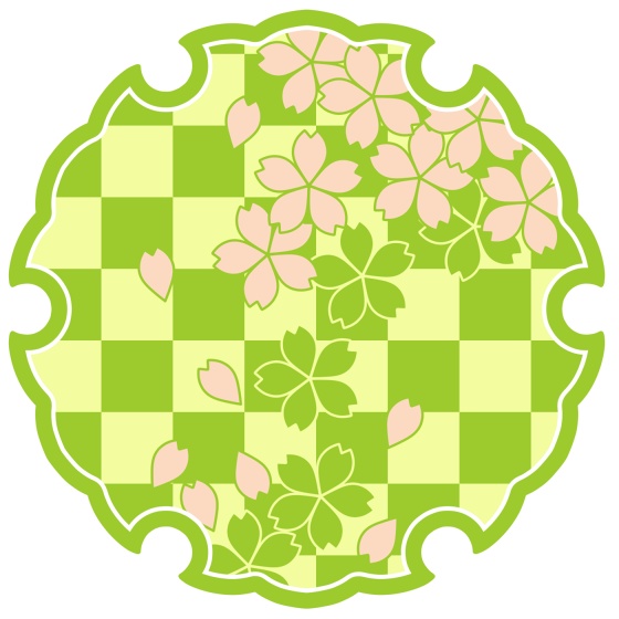 雪輪に散る桜イラスト素材