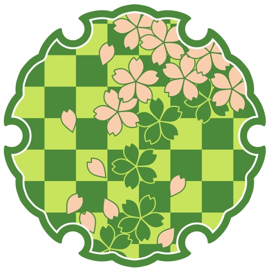 雪輪に散る桜イラスト素材