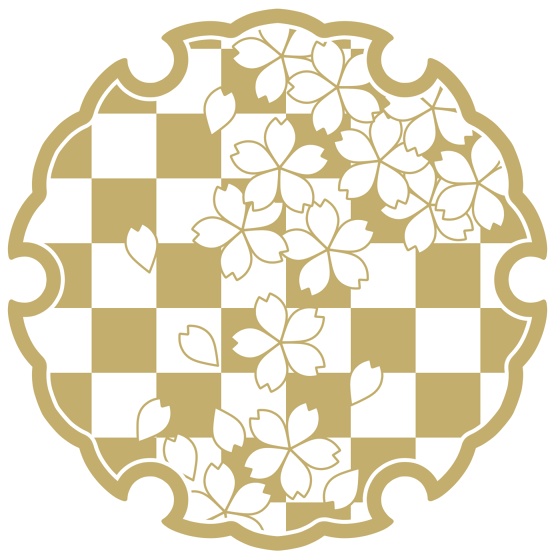 雪輪に散る桜イラスト素材