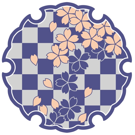 雪輪に散る桜イラスト素材