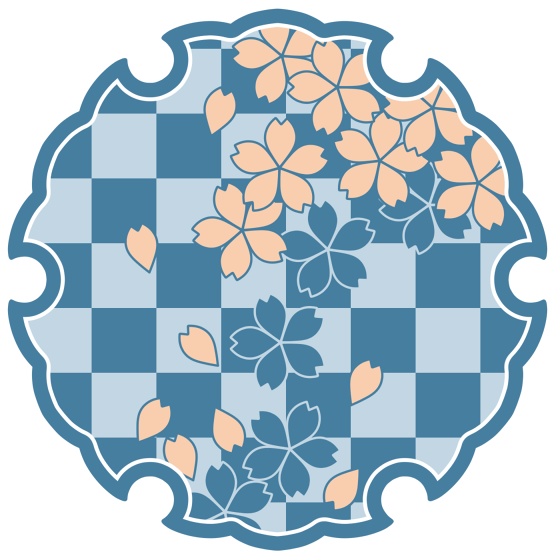 雪輪に散る桜イラスト素材