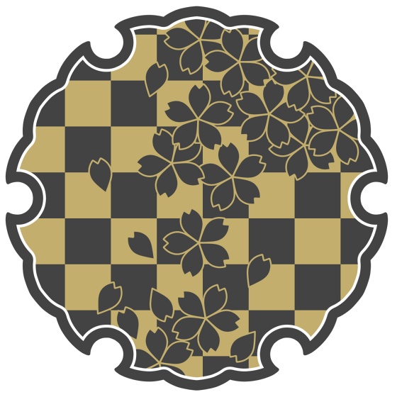 雪輪に散る桜イラスト素材