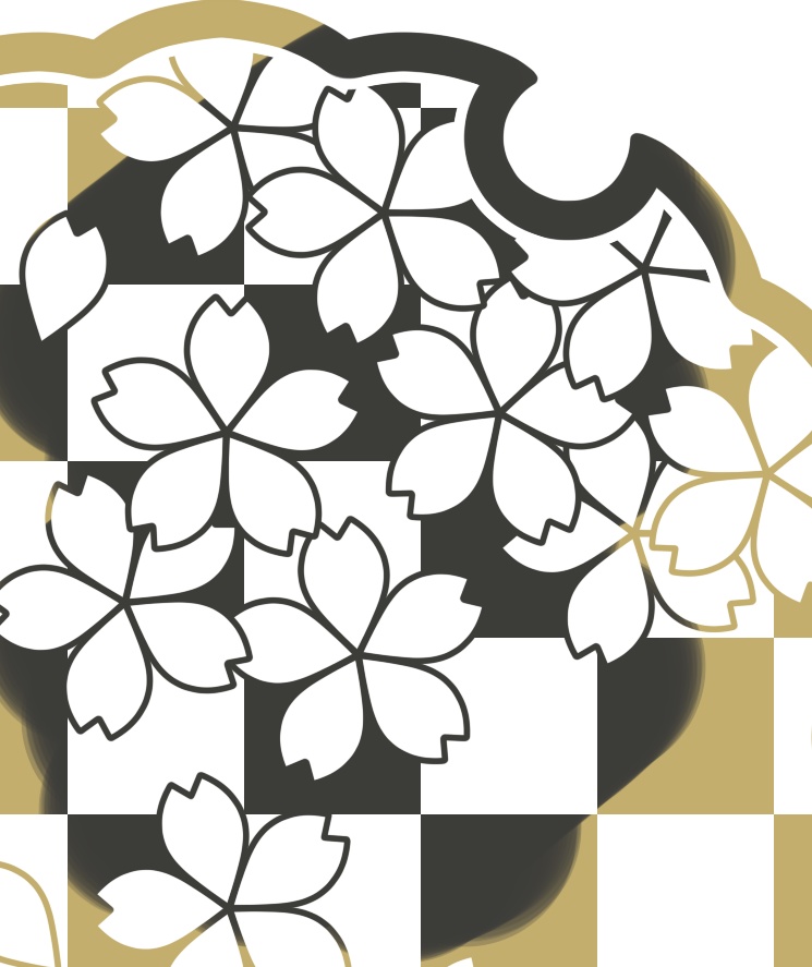 雪輪に散る桜イラスト素材