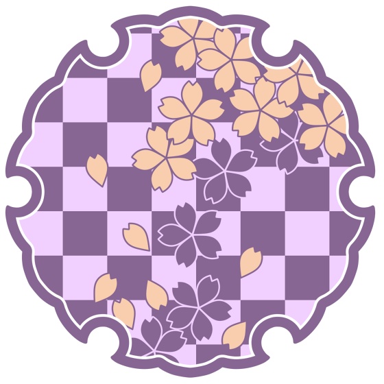 雪輪に散る桜イラスト素材