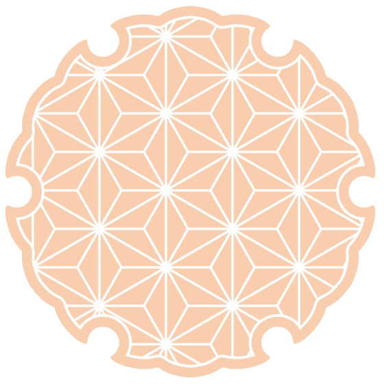 雪輪に麻の葉模様