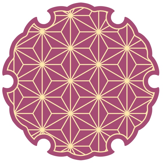 雪輪に麻の葉模様