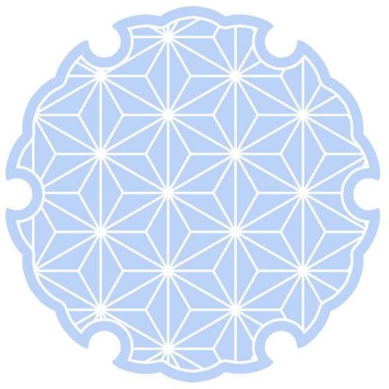 雪輪に麻の葉模様