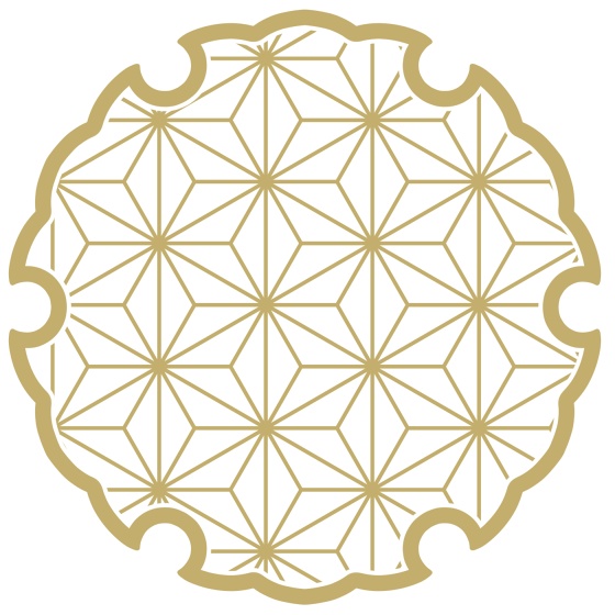 雪輪に麻の葉模様