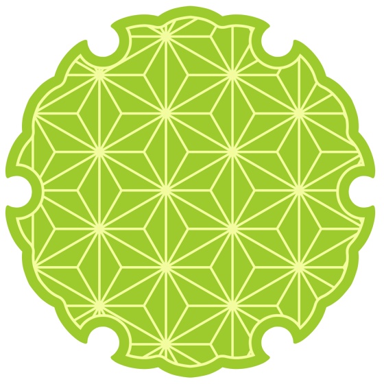 雪輪に麻の葉模様