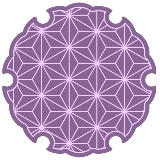 雪輪に麻の葉模様